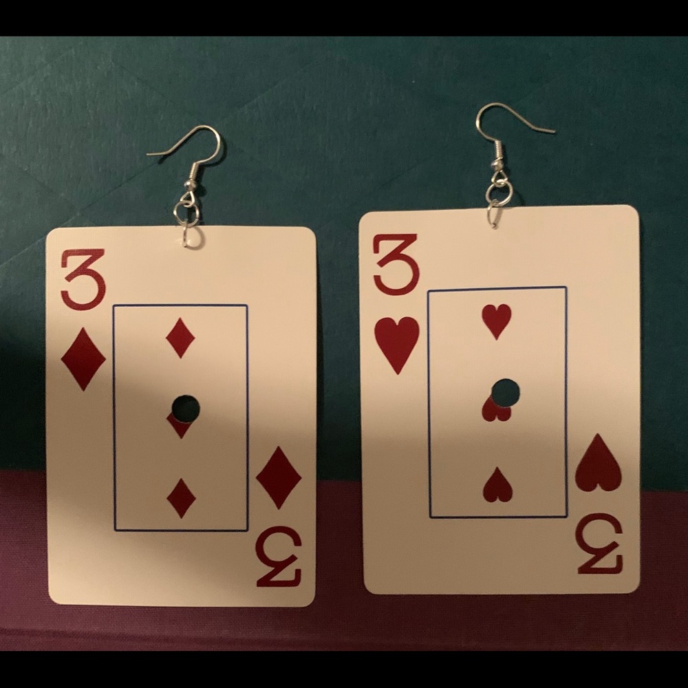 Playing Card Earrings Large 3’s